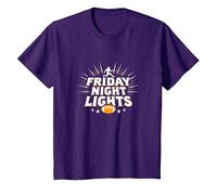 Ragazze Football Friday Night Lights Game Day Spirit Maglietta, Bambini, Viola, 4 Anni
