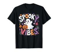 Ragazze Halloween Camicia Vibes Spooky Ghost Retro Donne Bambini Maglietta