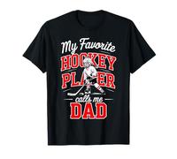 Ragazze Hockey Dad My Favorite Player Calls Me Daddy Rosso Maglietta