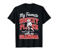 Ragazze Hockey Nonna Il Mio Giocatore Preferito Mi Chiama Rosso Maglietta