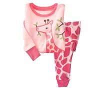 Ragazze indumenti da notte Giraffa Natale Pigiama biancheria da notte Pigiami due pezzi 2 pezzi Maniche lunghe Set pantaloni per Bambino piccolo Taglia 9-10 anni 10T Regalo di ringraziamento di Natale