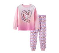Ragazze Indumenti da Notte Unicorno Natale Pigiama Biancheria da Notte Pigiami Due Pezzi 2 Pezzi Maniche Lunghe Set Pantaloni per Bambino Piccolo Taglia 7-8 Anni 8T Regalo di Ringraziamento di Natale