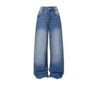 Ragazze Jeans Baggy Cargo Pantaloni Denim Adolescente Bambini Ragazza Jeans Elastico in Vita Gamba Larga Moda Abbigliamento Casual Hip Hop Streetwear Casual Pantaloni larghi, 100-180, 09-bu2, 160 cm
