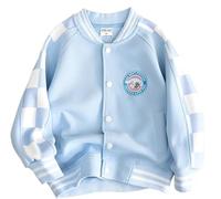 Ragazze Kawaii Giapponese Anime Giacca Bambini Girocollo Bottone Nascosto Uniforme Scolastica Giacca da Baseball Harajuku Giacca Casual Anime Y2k Tasca Felpa (Blu,130)