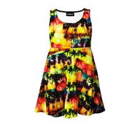Ragazze La Spiaggia Colorato Esotici Palme Tramonto Skater Vestito Taglia 5 -10