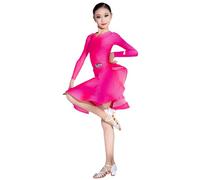Ragazze Latino Ballo Vestito Concorso classificazione Ballo da Sala Tango Nazionale Standard Ballo Vestito Costume Ballerino di Scena,Rose b,120