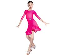 Ragazze Latino Ballo Vestito Concorso classificazione Ballo da Sala Tango Nazionale Standard Ballo Vestito Costume Ballerino di Scena,Rose a,120