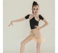 Ragazze Latino Danza Abito 2 Pezzi Increspatura per la Professionale Costume