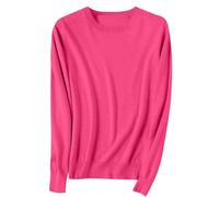 Ragazze Maglione A Maglia Inverno Morbido A Costine Maglione Giro/V Collo Manica Lunga Pullover Top Teen Girl Tinta Unita Autunno Vestiti Caldi Maglieria, Rosa acceso., 6-7 Anni