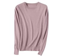 Ragazze Maglione A Maglia Inverno Morbido A Costine Maglione Giro/V Collo Manica Lunga Pullover Top Teen Girl Tinta Unita Autunno Vestiti Caldi Maglieria, 2-viola, 12-13 Anni