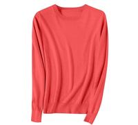 Ragazze Maglione A Maglia Inverno Morbido A Costine Maglione Giro/V Collo Manica Lunga Pullover Top Teen Girl Tinta Unita Autunno Vestiti Caldi Maglieria, 2-anguria rossa., 8-9 Anni