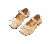 Ragazze Mary Jane Principessa Scarpe Ballerina Ballerine Fibbia Regolabile Scarpe In Pelle Vestito Scarpe Da Vestito Scarpe Confortevoli Carini Sandali Con Fiocco Scarpe Da Danza Prestazioni, beige