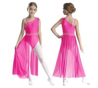 Ragazze moderno jazz lirico abito da danza senza maniche balletto gonna leotard