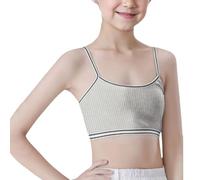 Ragazze mutande senza cuciture sport reggiseno allenamento bianco Teen reggiseno Camisole stile leggero senza cuciture bambini biancheria intima set ragazza 98, grigio., 9-12 anni