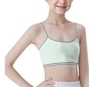 Ragazze mutande senza cuciture sport reggiseno allenamento bianco Teen reggiseno Camisole stile leggero senza cuciture bambini biancheria intima set ragazza 98, Verde chiaro, 11-14 Jahre