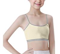 Ragazze mutande senza cuciture sport reggiseno allenamento bianco Teen reggiseno Camisole stile leggero senza cuciture bambini biancheria intima set ragazza 98, giallo., 11-14 Jahre