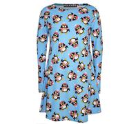 Ragazze Natale Abito Bambini Pinguino Moda Con un Gratis Distintivo 3-13