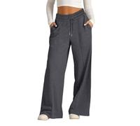 Ragazze Oversize Gamba Larga Pantaloni Della Tuta Con Coulisse Tasca Bambini Baggy Scuola Pantaloni Tinta Unita Elastico A Vita Alta Gamba Dritta Joggers Casual Pantaloni, Grigio scuro, 10-11 Anni