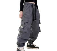 Ragazze Pantaloni a Gamba Larga Larghi in Cotone Dritta da Street Dance Casual, Tinta Unita per attività all'Aria Aperta Joggers Vintage Y2K