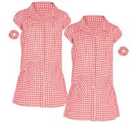 Ragazze Percalle Abito da Scuola Confezione Di 2 Quadri Stampa Con IN Abbinato