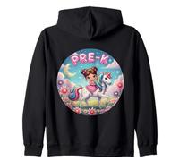 Ragazze Principessa Equitazione Unicorno Pre-K Back To School Girly Felpa con Cappuccio