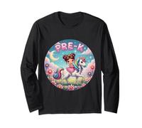 Ragazze Principessa Equitazione Unicorno Pre-K Back To School Girly Maglia a Manica