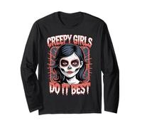 Ragazze raccapriccianti Do It Best Sugar Skull Halloween Horror Spaventoso Maglia a Manica