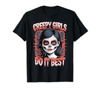 Ragazze raccapriccianti Do It Best Sugar Skull Halloween Horror Spaventoso Maglietta