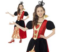 Ragazze Regina di Cuori Costume Bambino Alice Cappellaio Matto Fairy Fiabe Nuovo
