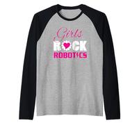 Ragazze Rock Robotica Divertimento Scienza Ingegneria Donna Maglia con Maniche Raglan