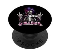 Ragazze Rock, Rock'n Roll Girl, Skeleton Rocker Gothic Goth PopSockets PopGrip Adesivo