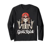 Ragazze Rock'N Roll Ragazza Scheletro Punk Rocker Ragazze Bambini Maglia a Manica