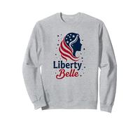 Ragazze Rosso Bianco Blu Liberty Belle Patriotic Stars Felpa, Unisex per Adulti, Grigio Melange, L