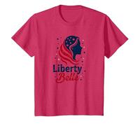 Ragazze Rosso Bianco Blu Liberty Belle Patriotic Stars Maglietta, Bambini, Rosso mélange, 8 Anni