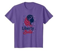 Ragazze Rosso Bianco Blu Liberty Belle Patriotic Stars Maglietta, Bambini, Viola mélange, 6 Anni
