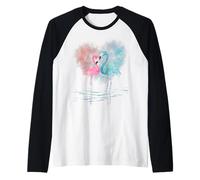 Ragazze San Valentino Camicie Cuori Love Graphic Flamingo Maglia con Maniche Raglan