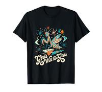 Ragazze Saranno Ragazze Pregare Mantide Retro Mid Century Maglietta
