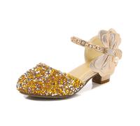 Ragazze Scarpe Ballo Latino Pompa Brillantini Sparkle Bling Lustrini Arco Danza