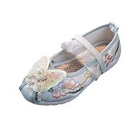 Ragazze Scarpe Bambini Fiori Singoli Stile Cinese Scarpe Da Danza Scarpe Da Partito Scarpe Da Prestazione Vestito Scarpe Piatto Scarpe Morbido Ragazza Moda Scarpe, verde, 33 EU