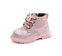 Ragazze Scarpe per Bambine Stivali Invernali Antiscivolo Stivaletti Stringati Bambina in Cotone Spesse Allaperto Boots Bottes de Printemps et d'Automne Idéales pour l'Automne l'Hiver