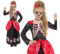Ragazze Scheletro Giorno Dei Morti Sposa Costume Halloween Ossa Costume