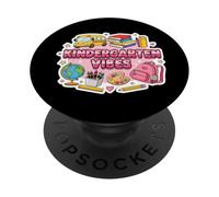 Ragazze Scuola Materna Vibes Ritorno A Scuola Anno Studente Insegnante PopSockets PopGrip Adesivo