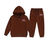 Ragazze Set di Abbigliamento Tempo Libero 2 Pezzi da casa Maniche Lunghe Girocollo Felpa con Cappuccio Zip/Pullover Jogger Tuta Bambini Inverno 2-14 Anni Completo Bambina
