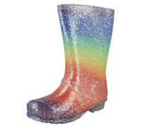 Ragazze Spot On Wellington Arcobaleno Brillantini