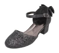 Ragazze Spot On H3R085 Nero Glitterato Scarpe