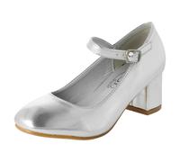 Ragazze Spot On Mary Jane Festa Blocco Tacco Fibbia Vestirsi Scarpe - H3R092
