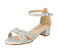Ragazze Spot On Piccolo Tacco Cinturino Alla Caviglia Brillantini Sandali H1R122