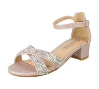 Ragazze Spot On Piccolo Tacco Cinturino Alla Caviglia Brillantini Sandali H1R122