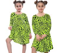 Ragazze Swing Abito Leopardo Top Estivo Trendy Top Pattinatrice Abiti 5-13 Anni