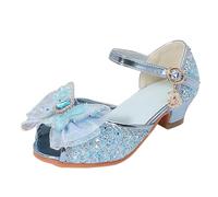 Ragazze Tacchi Bassi Mary Jane Abito Formale Pompe Paillettes Scintillanti Scarpe Bambino Scarpe Uniforme Scuola/Ballerina Ragazze per Ceremonie Matrimonio Festa, blu, 33.5 EU